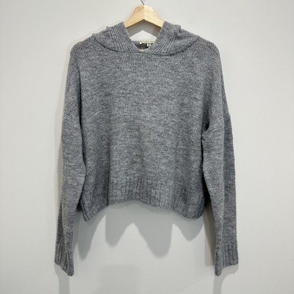 Redberry Fashion Hoodie Size S/M Grey Wool Blend Cropped Knitted VGC
