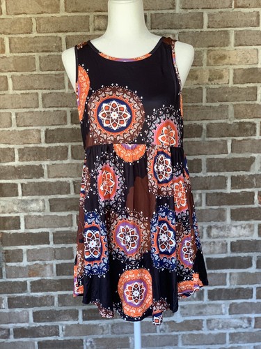 Women's Round Neck Sleeveless Bohemian Dress Floral Print Summer Casual Dress - Picture 3 of 6