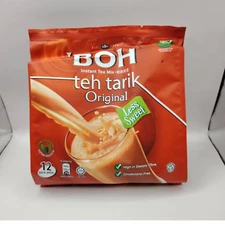 BOH Plantation TEH TARIK Kurang Manis Less Sweet 12 PCS X 30g each Malaysia Tea