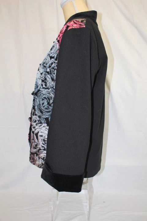 Blazer CAROLYN ROSE Multicolor "Rosas" Jacquard Abotonado Mujer Talla S (138) Foto 2 de 4