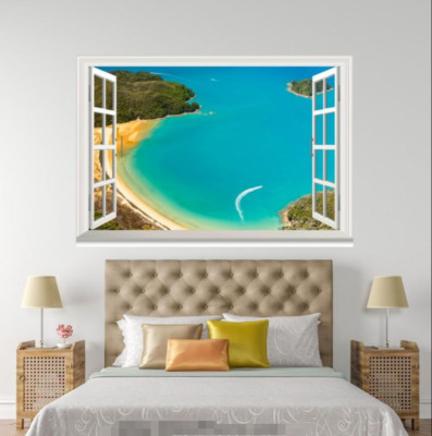 3D Island 18 Open Windows Mural Wall Print Decal Deco AJ Wallpaper Summer