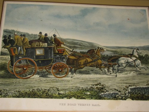 2 Henderson Stagecoach Horse Art J HARRIS Engraving Print Traveling Scene - Picture 2 of 8