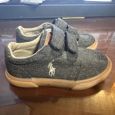 Polo Ralph Lauren Kids Boys' Hadley Sneaker Grey/White/Tan US Sz 8