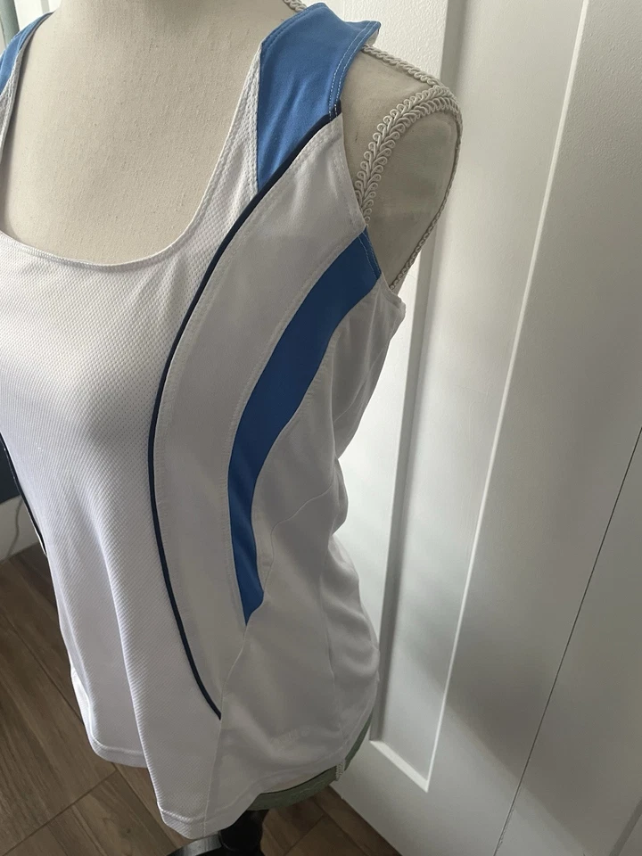 Bolle Blanco Azul Negro Espalda Corredora Sin Mangas Tanque Grande Golf Tenis Pickleball Foto 3 de 4