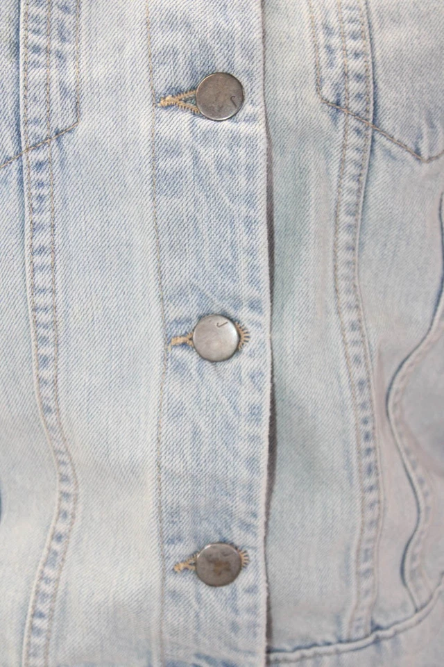 J Brand Womens Cotton Light Wash Button Front Denim Vest Jacket Blue Size XS - Image 4 of 4
