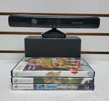 Xbox 360 Kinect Sensor Bar Bundle w/Games - Tested  Works - Lot 4 READ 