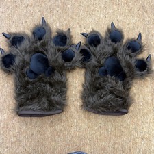 Furry Monster Werewolf Paw Gloves Costume Claws Halloween Cosplay Unisex Props