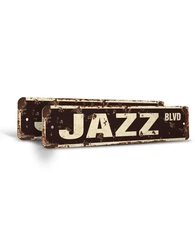 JAZZ Vintage Style Street Sign Metal Plastic music musicians artists club singer