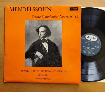ZRG 5467 Mendelssohn String Symphonies 9, 10 & 12 Marriner ARGO OVAL NM Vinyl
