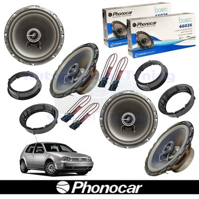 PHONOCAR 66026 speakers Ant + post coaxial 165mm 60w for VW GOLF IV