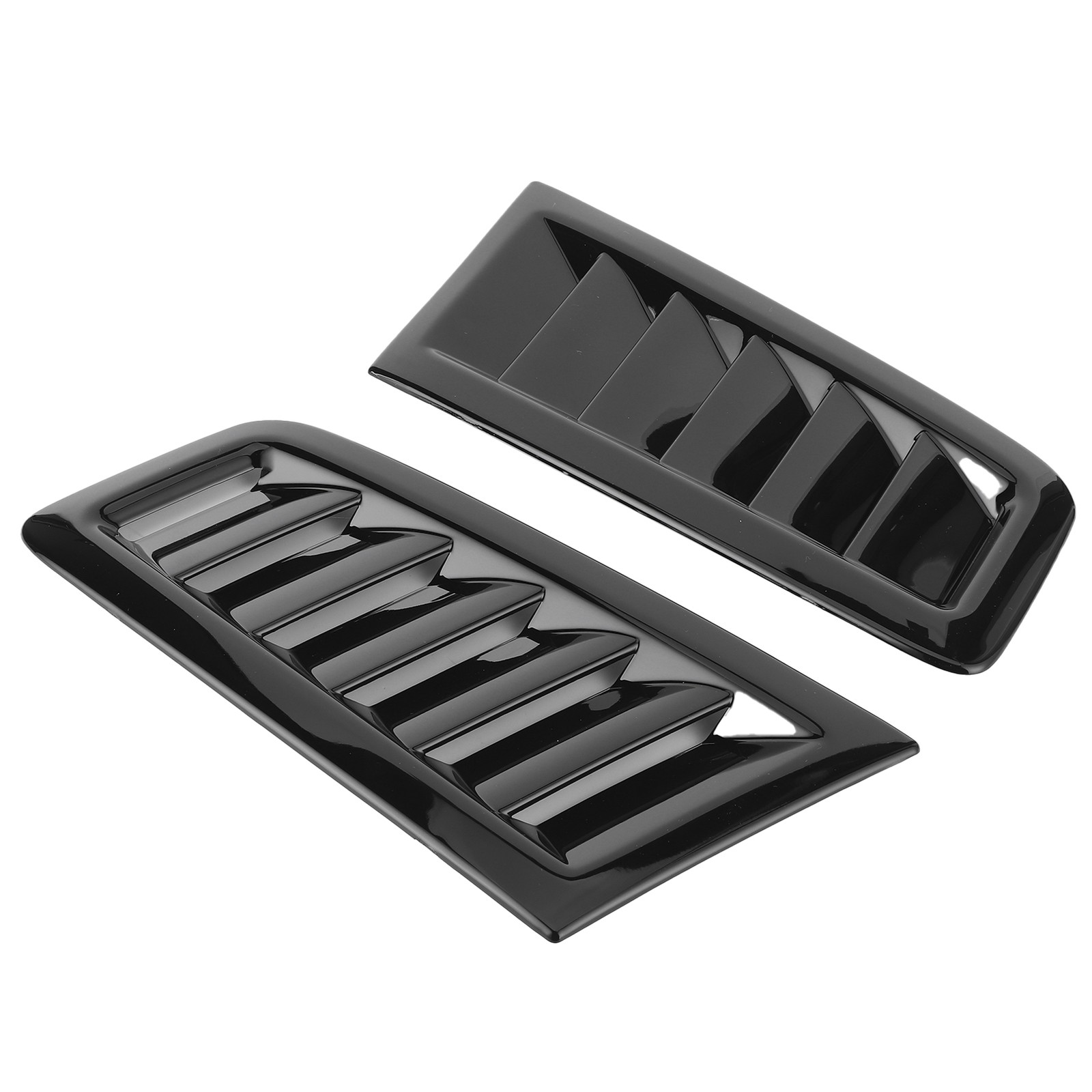 (Glossy Black)Universal Car Bonnet Vents Cover 2pcs Carbon Fibre Hood Vents.