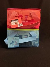 2 Trader Joe  s Mini Insulated Bags  Peach and Blue, Set of Two total