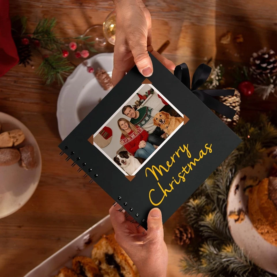 Álbum de recortes Vienrose de 8x8 pulgadas, álbum de fotos pequeño hágalo usted mismo 20 hojas, negro Foto 2 de 4