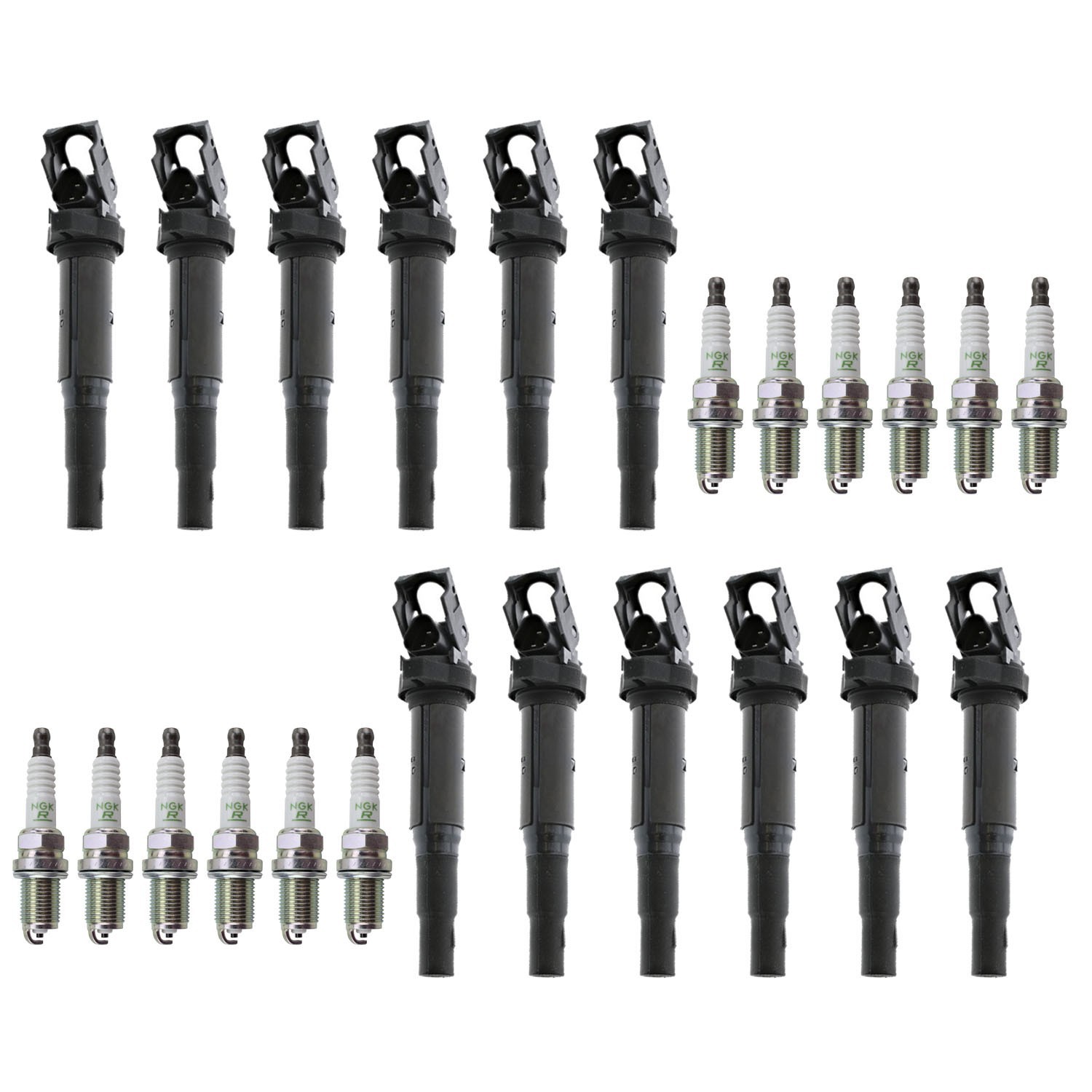 Eldor 12 Ignition Coils NGK V-Power Spark Plugs Kit for RR Phantom 6.7L V12