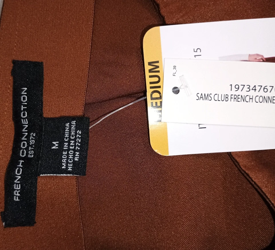 Falda de satén para mujer French Connection mediana marrón línea A Foto 4 de 4