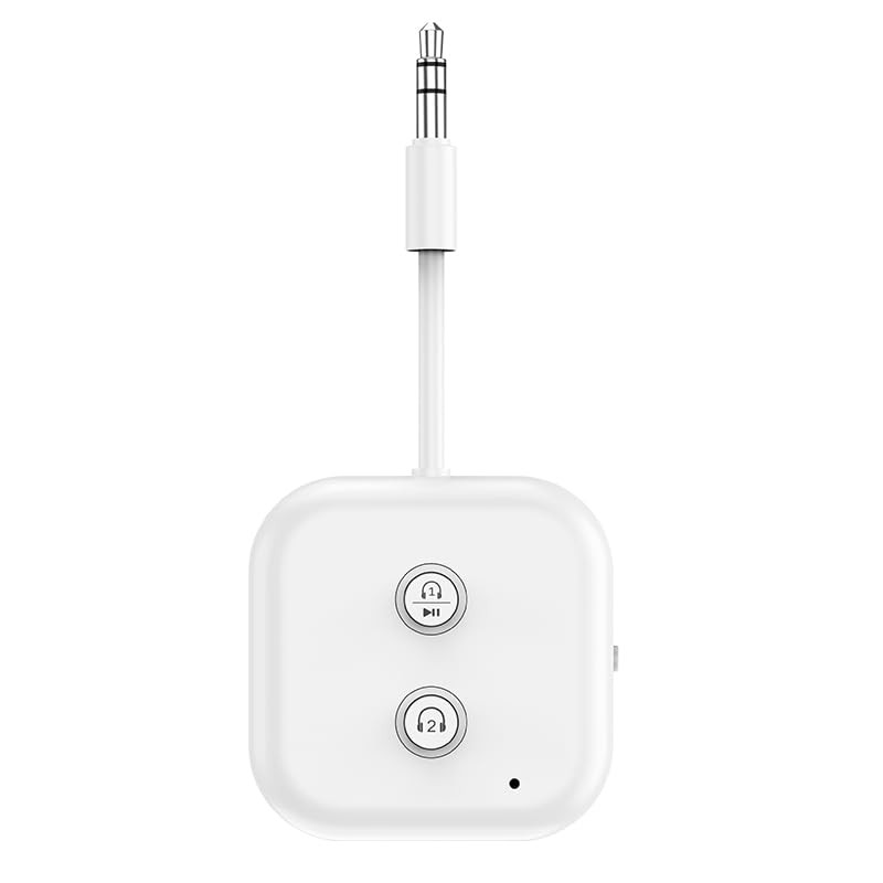 Wireless Bluetooth 5.3 Transmitter & Receiver for Dual Headphones with 3.5mm AUX