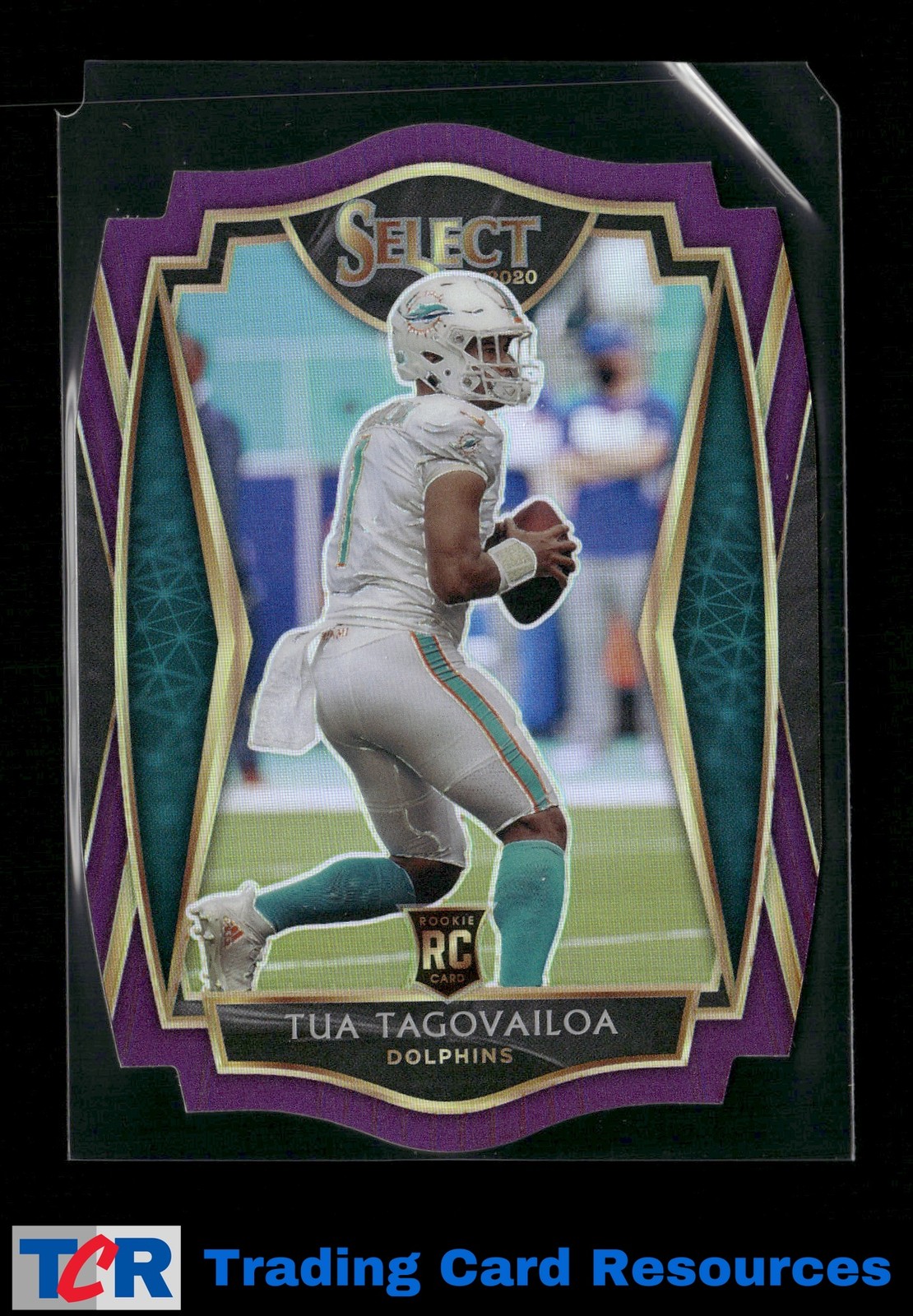 2020 Panini Select #145 Tua Tagovailoa Purple Prizm Die Cut