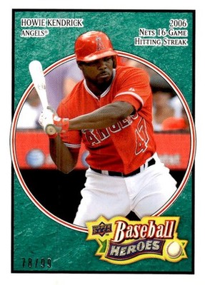 2008 Upper Deck Baseball Heroes #84 Howie Kendrick Sea Green #/99