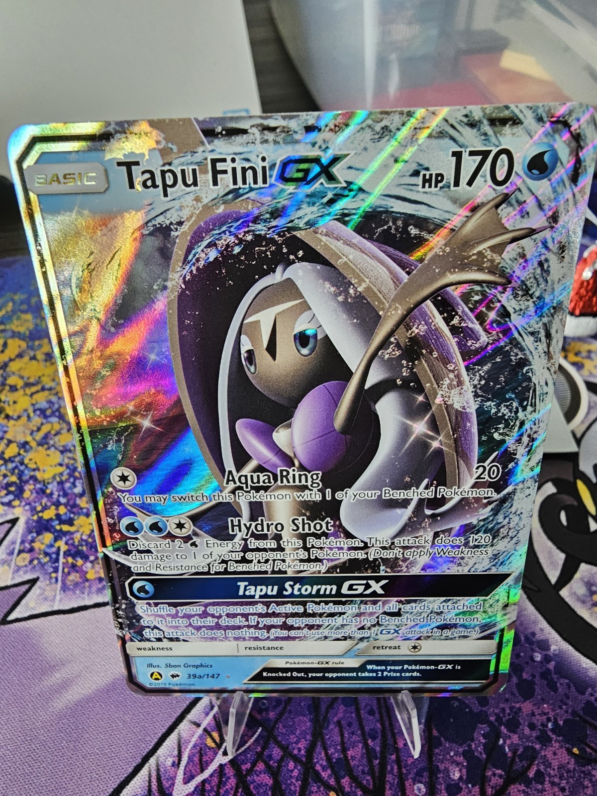 Tapu Fini GX 39a/147 Burning Shadows Promo Pokemon Holo Foil Rare NM