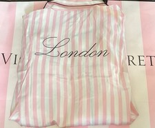 Victoria's Secret Satin Pajama Set LONDON Iconic Pink Stripe Limited Edition S