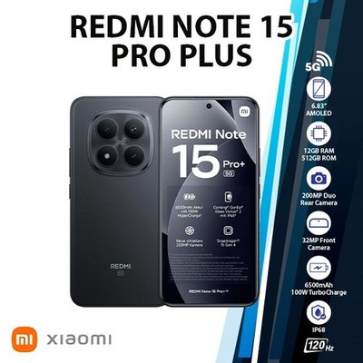 Xiaomi Redmi Note 15 Pro Plus Android Cell Phone (12GB+512GB/BLACK/Dual SIM)