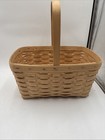Vintage Longaberger 14.5”x16” Basket Warm Wood w/Plastic Liner Handle — photo 1