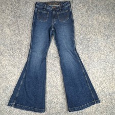 Wrangler Retro High Rise Flare Jeans Size 25 Medium Wash Bareback Trumpet Bell