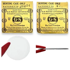 HUNTING CASE Pocket Watch Crystal x 1 G-S Savonette Lentille 27.9 TO 44.7 Read!