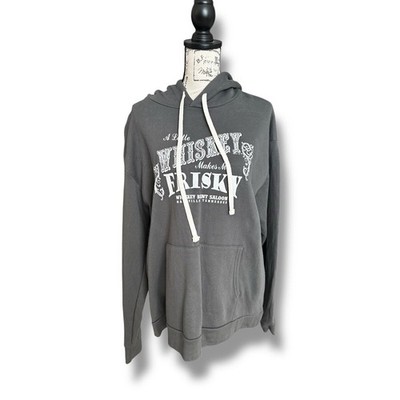 Whiskey Makes Me Frisky Whiskey Bent Saloon Nashville Gray Graphic Hoodie XXL