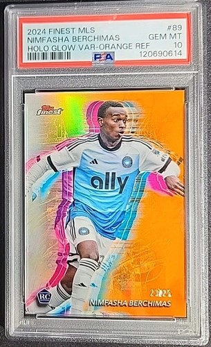 Nimfasha Berchimas 2024 Topps Finest MLS Holo Glow Orange #89 CFC #23/25 PSA 10 - Foto 1 di 2