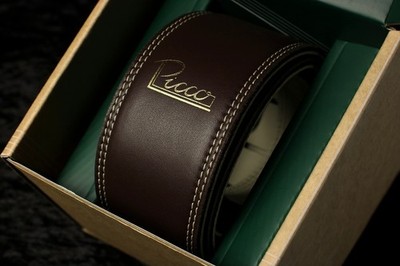 Picco Straps 2.5 Premium Leather Guitar Strap / Dark Brown - Cream