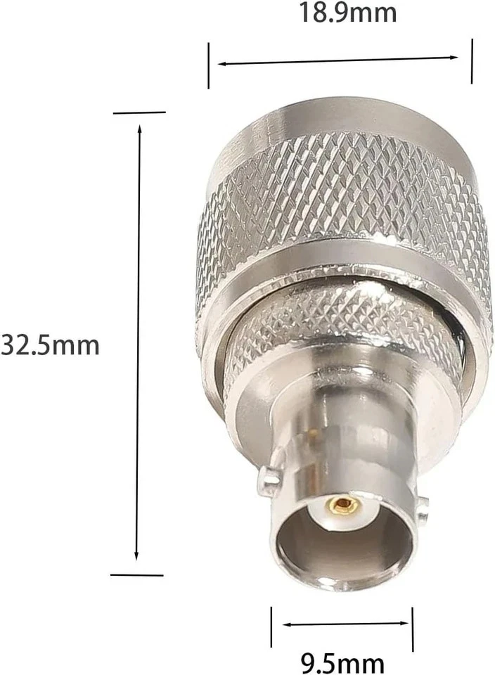 2pcs coaxial Coax Adapter BNC Female to UHF Male PL-259 PL259 - Image 3 of 4