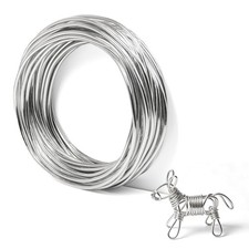 50 ft Silver Color Aluminum Craft Wire, 12 Gauge 2mm 12 Gauge, 50 ft,