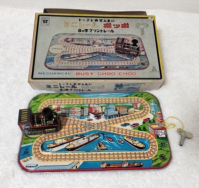 Topre T.P.S Tin Wind-Up Toy Mini Rail Poppo Train W/BOX F/S FEDEX