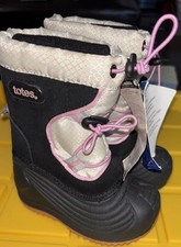 Girls Snow Boots Waterproof Black Pink, Size 5 Totes New Was 50