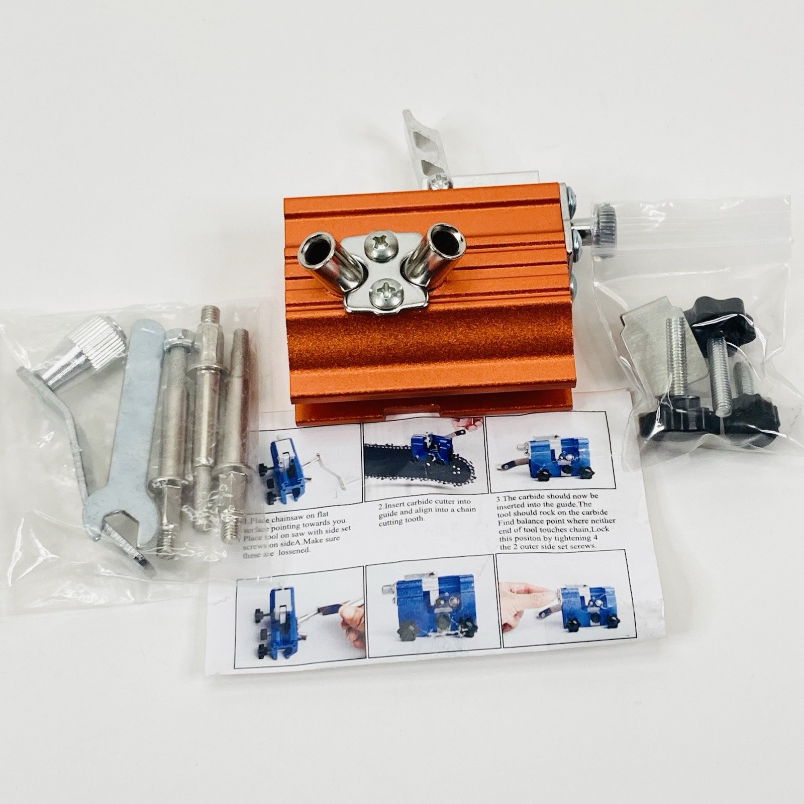 Hand Cranked Chain Sharpener Aluminum Alloy Portable Chain Saw Sharpening Tool