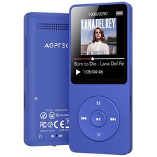 AGPTEK A02X 32GB Bluetooth MP3 Player with Speaker  FM Radio Voice Recorder BLUE