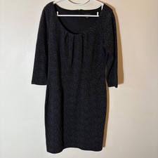Ann Taylor Textured Knit Scoop Neck 3/4 Sleeve Career Dress Size 6