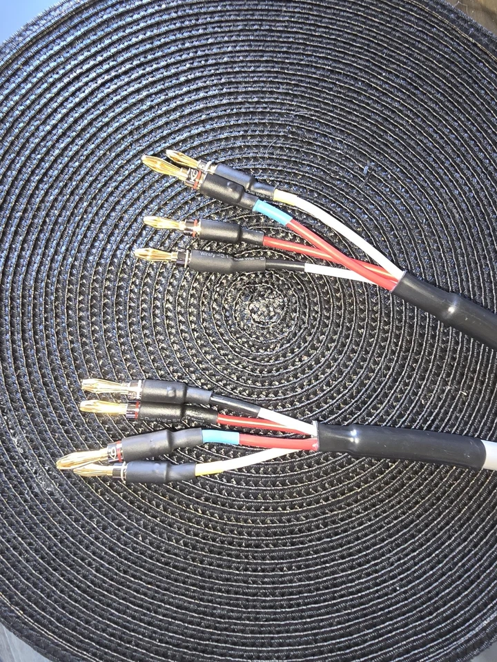 Speaker Cables, Canare 906, Hi end,  Bi Wired And Terminated  New. - Image 3 of 4