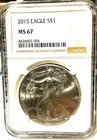2015 American Eagle Silver Dollar NGC 67