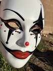 Venetian Harlequin Clown Plastic Masquerade Mask Rhinestone Red Black Costume
