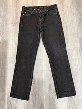 Calvin Klein Jeans Womens Sz 10 Black Dark Wash Mid-Rise Skinny Stretch Denim