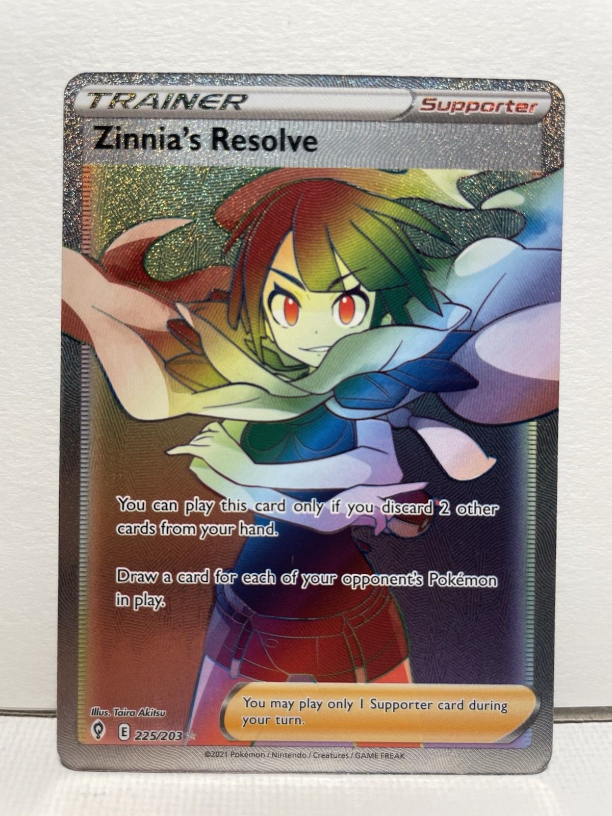 Zinnia's Resolve SWSH07 Evolving Skies 225/203 Secret Rare Full Art Holo