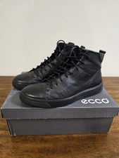 ECCO Street Tray M Black 504524 Men's High Top Leather Sneaker Size 43