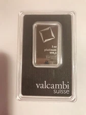 1 oz Valcambi Platinum Bar (with Assay)