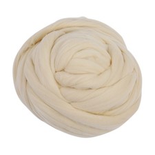 _1kg Natural Environmental Pure White Warm Wool Roving Fiber (60S)