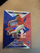 2025 Panini Crusade #44 Rhett Lowder Blue Parallel Rookie Card - Reds