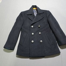 TALLIA Kids Peacoat Double Breasted Navy Wool Blend Boys Formal Winter Coat 8-10