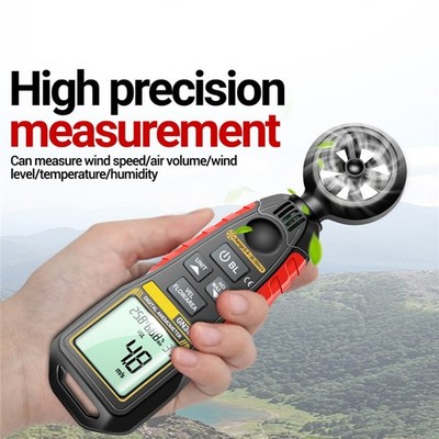 Hand-Anemometer Outdoor Windüberwachung Genauigkeit ±2% ±2°C großes LCD-Dis
