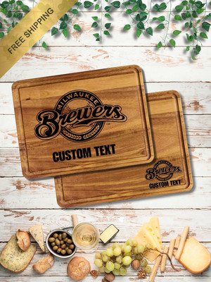 MILWAUKEE BREWERS | CUSTOM ENGRAVED CHARCUTERIE | CUTTING BOARD | ACACIA WOOD